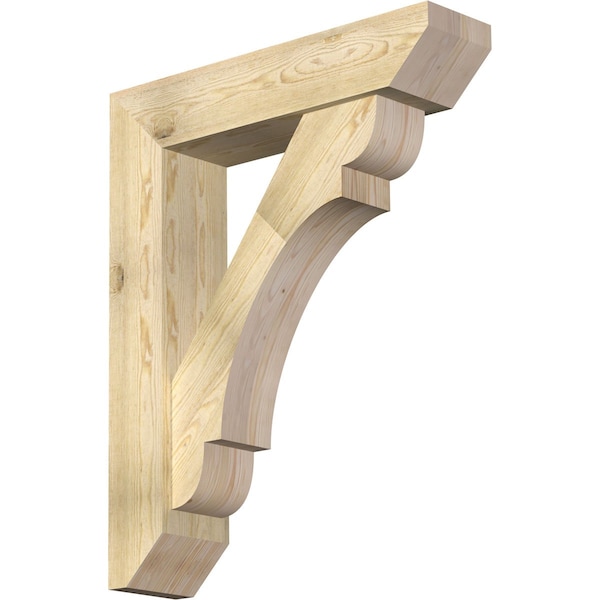 Ekena Millwork Olympic Slat Rough Sawn Bracket w/ Offset Brace, Douglas Fir, 8"W x 34"D x 42"H BKT0806X34X42OLY06RDF - main